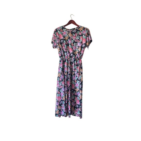 NWT deadstock floral midi dress button back size medium - Picture 1 of 7